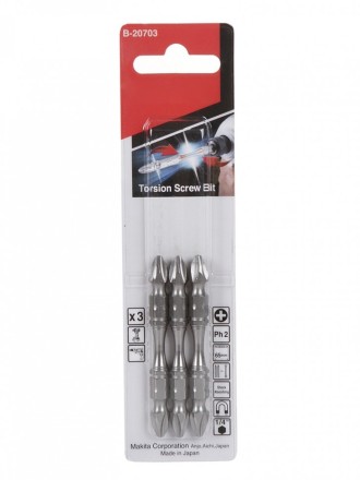Биты Makita PH2 65мм 3шт, 2-х сторонние (B-20703) купить в Уфе
