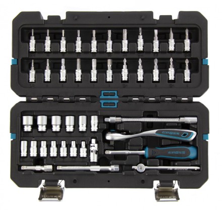 Набор инструментов 42 предмета, 120 зубьев, CrV, 1/4&quot; Gross 14146 купить в Уфе