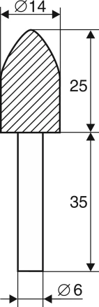 Шарошка абразивная Цилиндр с острым наконечником 14х25х6 мм 21659 купить в Уфе