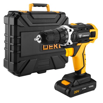 Дрель аккумуляторная DEKO DKCD20FU-Li, 063-4178 + набор 104 аксессуара купить в Уфе