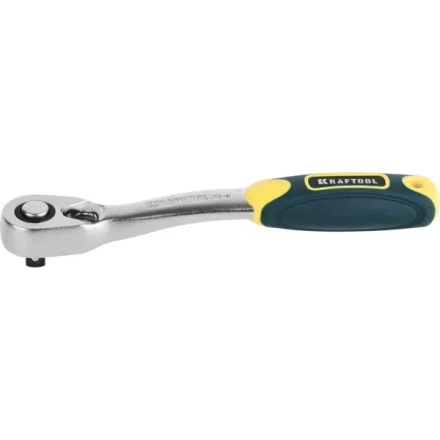 Трещотка для торцовых головок KRAFTOOL &quot;PRO&quot;, Сr-V сталь, 72 зубца, изогнутая, 1/4&quot; 27795-1/4_z02 купить в Уфе