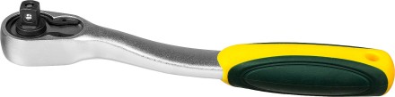 Трещотка для торцовых головок KRAFTOOL &quot;PRO&quot;, Сr-V сталь, 72 зубца, изогнутая, 1/4&quot; 27795-1/4_z02 купить в Уфе