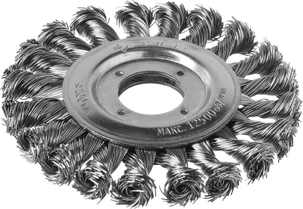 ЗУБР &quot;ПРОФЕССИОНАЛ&quot;. Щетка дисковая для УШМ, плетеные пучки стальной проволоки 0,5мм, 100х22мм 35190-100_z02 купить в Уфе