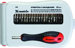 Отвертка для точных работ с насадками Fusion 22 пр. в пласт. пенале Matrix 11584