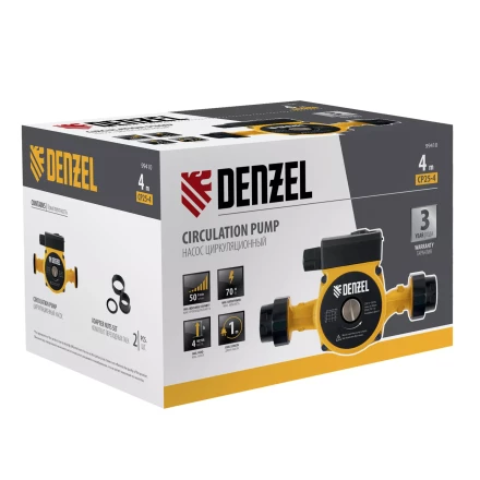 Циркуляционный насос CP25-4, напор 4 м, 50 л/мин, 1 м кабель, монт. длина 180 мм Denzel 99410 купить в Уфе