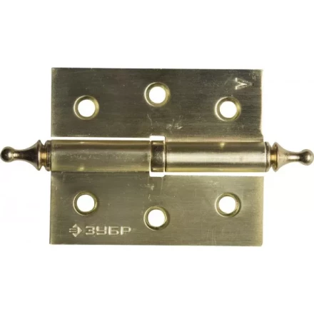 Петля дверная разъемная ЗУБР &quot;ЭКСПЕРТ&quot;, 1 подшипник, цвет мат. латунь (SB), левая, с крепежом, 75х63х2,5мм,2шт 37605-075-3L купить в Уфе