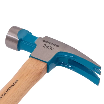 Молоток-гвоздодер, 680 г Gross 10425, угол 75, магнит, обрезиненная рукоятка AMERICAN HICKORY купить в Уфе