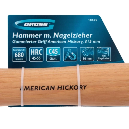 Молоток-гвоздодер, 680 г Gross 10425, угол 75, магнит, обрезиненная рукоятка AMERICAN HICKORY купить в Уфе