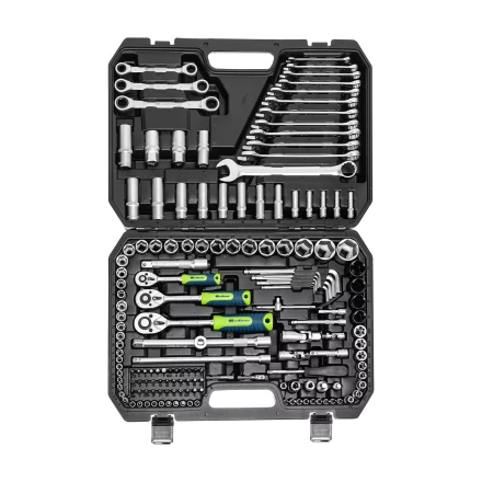 Набор инструментов Сибртех 14172, 1/2&quot;, 3/8&quot;, 1/4&quot;, пластиковый кейс 160 предм. купить в Уфе