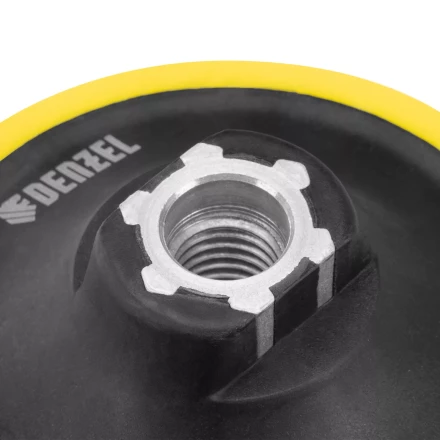 Тарелка опорная для дрели и УШМ с липучкой, 115 мм, стандартная, с адаптером c М14 на d8 Denzel 76250 купить в Уфе