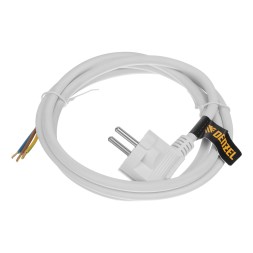Шнур сетевой Denzel Energy Series, ПВС, 1,5 м, 3 x 1,5 мм, с неразборной вилкой, белый, 3 м, 37670