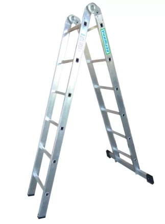 Лестница 2-х секционная алюминиевая шарнирная 2*6 1013315 купить в Уфе