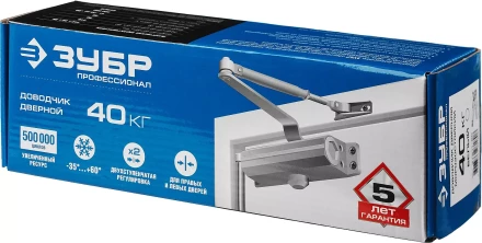 Доводчик дверной ЗУБР &quot;ПРОФЕССИОНАЛ&quot; для дверей массой до 40 кг цвет белый 37911-50 купить в Уфе