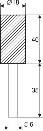 Шарошка абразивная Цилиндр 18х40х6 мм 21653 купить в Уфе