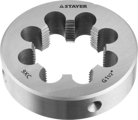 Плашка круглая ручная STAYER &quot;MASTER&quot;, сталь 9ХС, для трубной резьбы G 1 1/2`` 28029-3/2 купить в Уфе