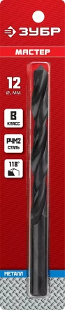 ЗУБР 12.0 х 151 мм, сталь Р4М2, класс В, сверло по металлу (29605-12) купить в Уфе