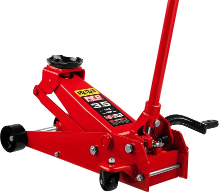 Домкрат гидравлический подкатной &quot;RED FORCE&quot;, с педалью, 3,5т, 145-500мм, STAYER 43155-3.5 43155-3.5 купить в Уфе