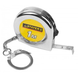 Рулетка-брелок STAYER &quot;STANDARD&quot; &quot;MINI&quot;, цвет хромовый, 1мх6мм 34140-1_z01