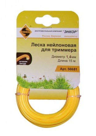 Леска нейл. для трим.,ф1,4ммх15м, звез Энкор 1/20 56651 купить в Уфе