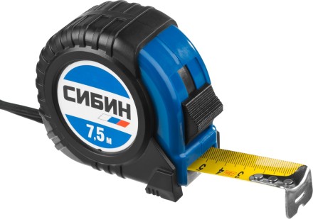 Рулетка СИБИН, обрезиненный пластиковый корпус, 7,5м/25мм 34019-08-25 купить в Уфе