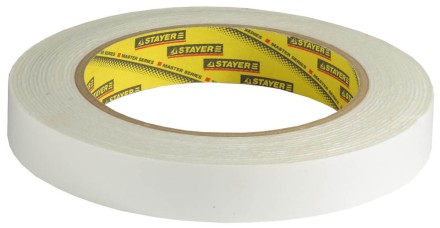 Двухсторонняя клейкая лента на вспененной основе, STAYER Professional 12231-19-05, белая, 19мм х 5м 12231-19-05 купить в Уфе