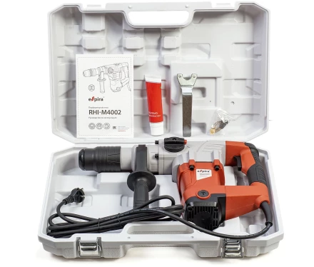 Перфоратор ESPIRA RHI-M4002 (sds max 220 – 240В/50 Гц, мощность 1500 Вт, эн.удара 10 Дж, вес 7.2 кг, кейс), 400551 купить в Уфе