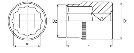 Головка торцевая 12-гранная 1/2&quot;DR 15 мм S04H4915 Jonnesway 47411 купить в Уфе