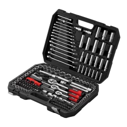 Набор инструментов, 1/2&quot;, 3/8&quot;, 1/4&quot;, пластиковый кейс 215 предм.// MTX 13589