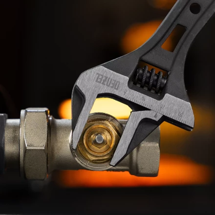 Ключ разводной Denzel, 200 мм, CrV, кованый, 15748 купить в Уфе