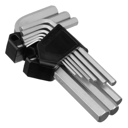 Набор ключей имбусовых, HEX, 2-12 мм, CrV, 9 шт. Сибртех 123677 купить в Уфе