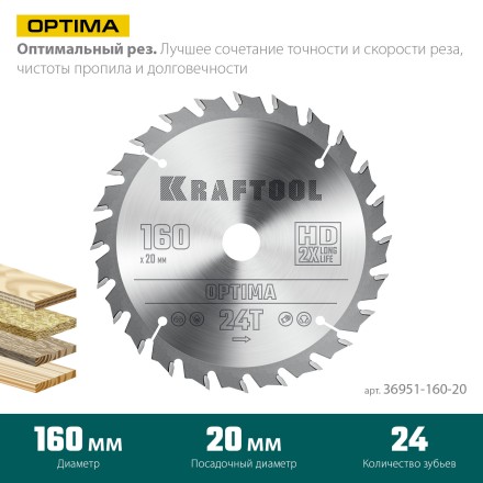 Диск пильный OPTIMA, повышенный ресурс 36951-160-20 купить в Уфе