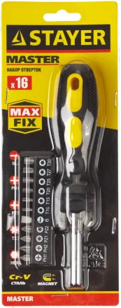 Набор STAYER &quot;MASTER&quot;: Отвертка-битодержатель, биты 25мм 15шт, 16 предметов 2545-H5_z01 купить в Уфе