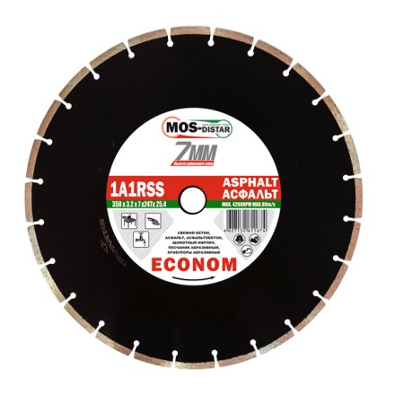 Диск алмазный 1A1RSS Asphalt Econom 7 мм MOS-DISTAR 350*3,2*7*24Т*25,4 mm купить в Уфе