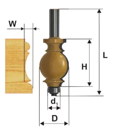 Фреза кромочная фигурная Ф254Х349 мм хвостовик 12 мм 46409