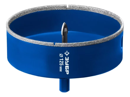 ЗУБР АГК d 125 мм (центр. сверло, трехгр. хвост, Р60), Алмазная коронка, Профессионал (29850-125) купить в Уфе