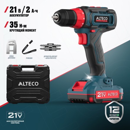 Аккумуляторная дрель-шуруповерт ALTECO CD 21-35 73508 купить в Уфе