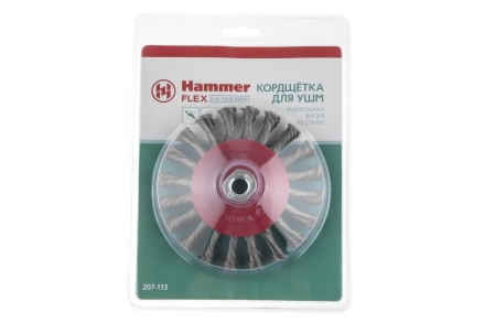 Кордщетка HAMMER тарелка 125мм для УШМ витая сталь (207-113) купить в Уфе