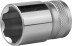 Торцовая головка KRAFTOOL &quot;INDUSTRIE QUALITAT&quot;, Cr-V, SUPER-LOCK, хромосатинированная, 1/2&quot;, 19 мм 27801-19_z01 купить в Уфе