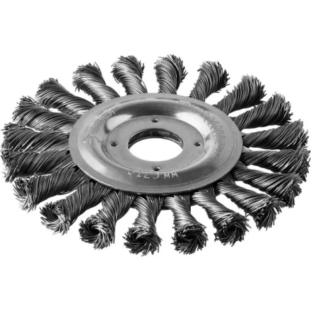 ЗУБР "ПРОФЕССИОНАЛ". Щетка дисковая для УШМ, плетеные пучки стальной проволоки 0,5мм, 125х22мм 35190-125_z02 купить в Уфе