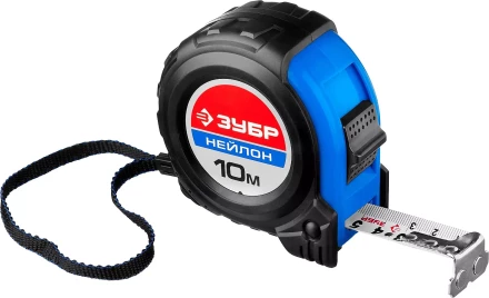 Рулетка ЗУБР "НЕЙЛОН", нейлоновое покрытие, упрочненное полотно, ударопрочный обрезиненный корпус, 10м/25мм 34056-10-25_z01 купить в Уфе