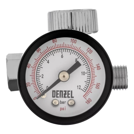 Регулятор давления с манометром для краскораспылителя Denzel K1500, 12 бар, 1/4&quot;, 57001 купить в Уфе