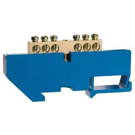 Шина СВЕТОЗАР нулевая на DIN-изоляторе, макс. ток 100А, 5,2мм, 6 полюсов 49807-06 купить в Уфе