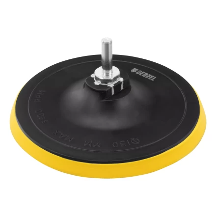 Тарелка опорная для дрели и УШМ с липучкой, 150 мм, стандартная, с адаптером c М14 на d8 Denzel 76252 купить в Уфе
