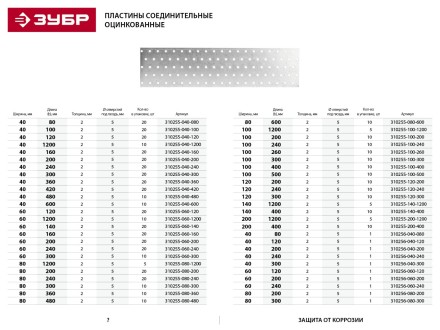 Пластина соединительная ЗУБР &quot;МАСТЕР&quot;, 100х400мм, 10шт 310255-100-400 купить в Уфе