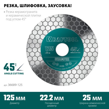 Шлифовально-отрезной алмазный диск CHAMFER 36689-125 купить в Уфе