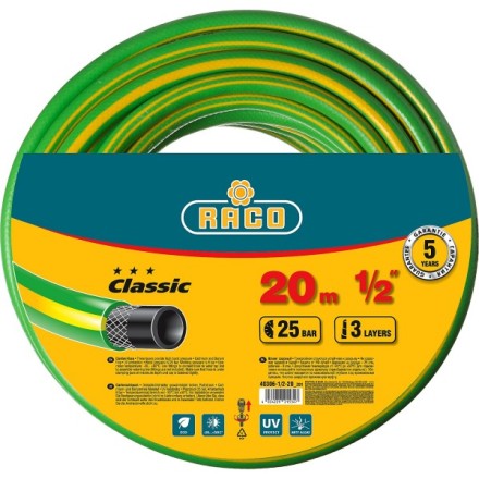 Шланг RACO CLASSIC поливочный, 25атм., армированный, 3-х слойный, 1/2&quot;х20м 40306-1/2-20_z01 купить в Уфе