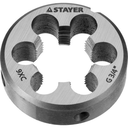 Плашка круглая ручная STAYER &quot;MASTER&quot;, сталь 9ХС, для трубной резьбы G 3/4`` 28029-3/4 купить в Уфе