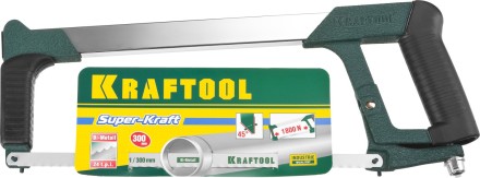 Ножовка по металлу KRAFTOOL &quot;PRO-Kraft&quot;, 185 кг рычажное натяжение,обрезиненные рукоятки, биметаллическое полотно, 300 мм 15801_z01 купить в Уфе