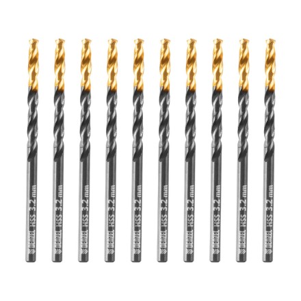 Сверло по металлу, 3,2 мм, HSS-Tin, Golden Tip, 10 шт. Denzel 717206 купить в Уфе