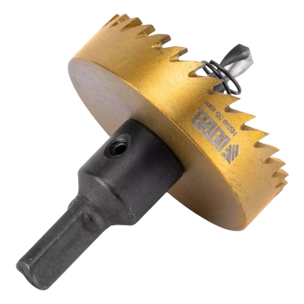 Коронка по металлу HSS, 55 мм, нитридтитановое покрытие Denzel 724118 купить в Уфе